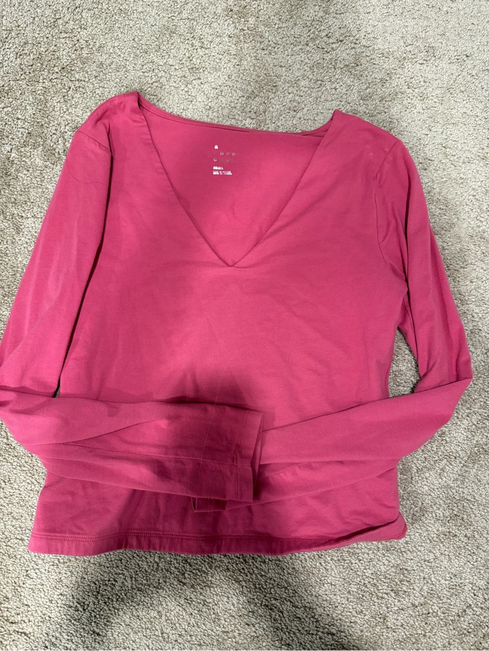 a new day Long Sleeve V-Neck Top - Berry Pink